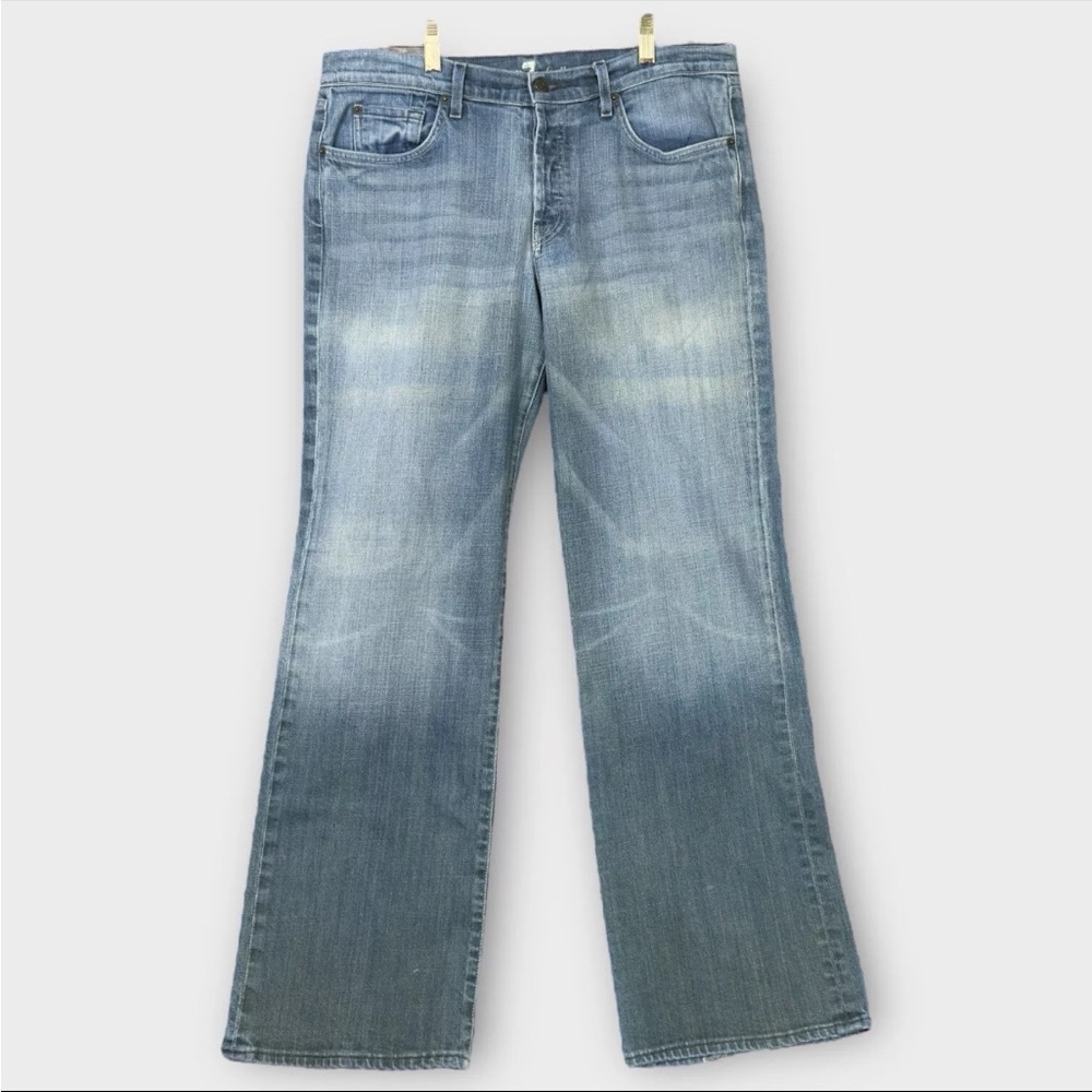 VTG 7 For All Mankind Jeans Relaxed Fit Wide Leg 36x30 Blue Baggy Y2K USA Made